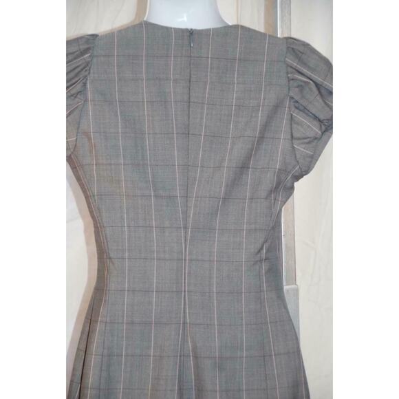 Darling! NWT TIGER of Sweden Wool Blend Gray Pink Plaid Sheath Work Dress 36 XS - Picture 3 of 6